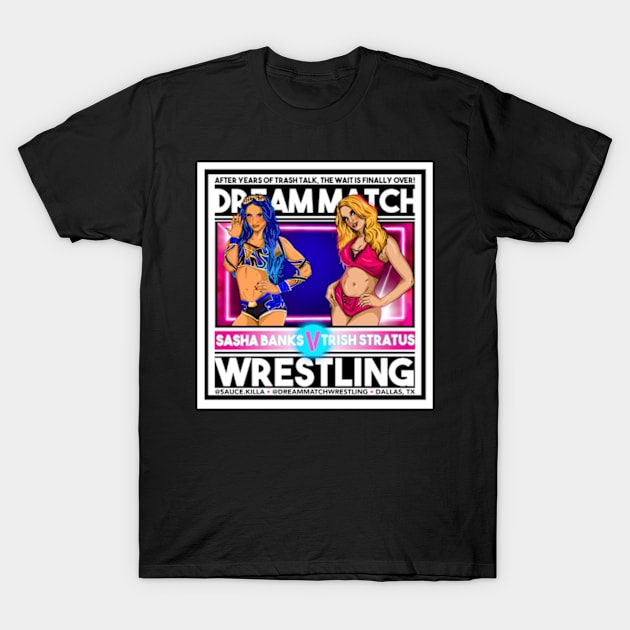 Sasha Banks vs Trish Stratus T-Shirt by DrawnStyle